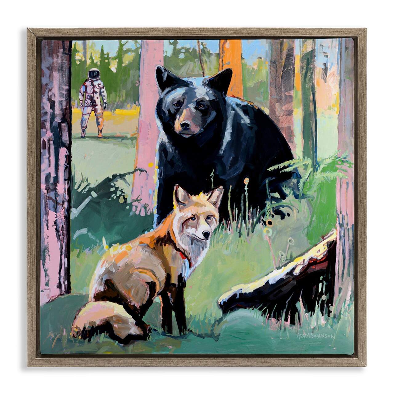 Stupell Industries Forest Animals in Deep Space Floating Frame, design by Adam Swanson